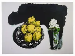 Still Life with Lemon and Rose by Renato Guttuso, 1911, lithograph, offered Oct 2018