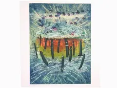 Composition by Roberto Matta, 1911, engraving-aquatint print, offered Oct 2018