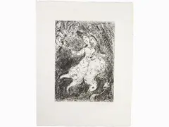 L'Envolée 1967 by Marc Chagall, 1887, etching on japanese paper, offered Oct 2018