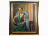 Giovanni Sesto Menghi, Portrait of a Woman with Green Dress and Jewelry, 1907, oil on canvas