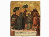 Saint Paphnutius and Saint Onuphrius at Prayer (1365/70) by Simone di Filippo Benvenuto detto Simone dei Crocifissi, oil on gilded panel, offered May 2018