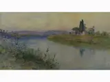 Filippo Anvitti, River Landscape, 1876, watercolour on paper