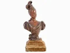 Sylvain Kinsburger, Portrait of a Woman, 1855, patinated bronze bust