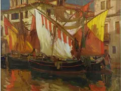 Achille Bozzato, View of Chioggia, 1886, oil on canvas