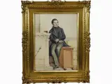Joaquín Espalter y Rull, Interior view with Man, 1809, watercolour on paper