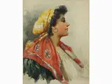 Francesco Gonin, Portrait of a Woman, 1808, watercolour on cardboard