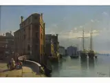 Filippo Carcano, View of Sailing Ships, 1840, oil on canvas