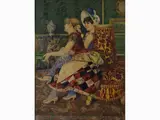 Giovanni Battista Filosa, Interior View with Ladies, 1850, watercolour on paper