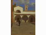 Mario Bordi, View of a Church with Figure, 1896, oil on panel