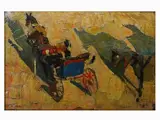 Giulio Salti, Carriages 1950s, 1899, oil on cardboard