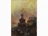 Cipriano Mannucci, Piccadilly Circus, 1882, oil on cardboard