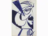 Giacomo Balla, Autostatodanimo 1917, 1871, pencil and blue ink on paper