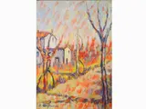 Country Landscape by Dino Migliorini, 1907, oil on faesite, offered May 2018