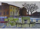 View of a Town by Renzo Grazzini, 1912, oil on cardboard, offered May 2018