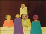 Walter Pozzi, Scene of Banquet 1982, 1911, tempera on cardboard