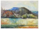 Tuscan Landscape 1957 by Sergio Scatizzi, 1918, oil on faesite, offered May 2018