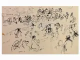 Franco Gentilini, Hurdling 1944, 1909, indian ink on paper