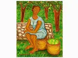 Giuseppe Migneco, Country Woman with Lemon 1986, 1908, oil on canvas