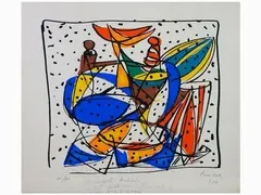 Composition 1972 by Primo Conti, 1900, lithograph, offered May 2018
