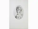 Antonio Bueno, Portrait of a Girl, 1918, engraving