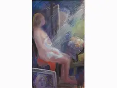 Self-Portrait with Model by Quinto Martini, 1908, oil on panel, offered May 2018