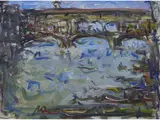 View of Ponte Vecchio in Florence by Enzo Pregno, 1898, oil on canvas, offered Mar 2018