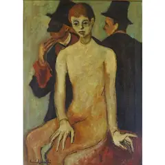 Masks by Ennio Lovatti, 1927, oil on canvas, offered Mar 2018