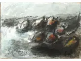 Still Life with Fruit by Sergio Scatizzi, 1918, mixed media on paper laid on canvas, offered Mar 2018