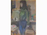 Portrait of a Woman by Enzo Faraoni, mixed media on paper, offered Mar 2018