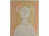 Antonio Bueno, Portrait of a Girl, 1918, mixed media painting on paper