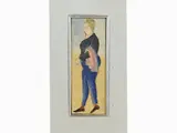 Male Figure 1965 by Nino Tirinnanzi, 1923, mixed media on paper laid on paper, offered Mar 2018