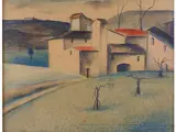 Landscape 1955 by Nino Tirinnanzi, 1923, mixed media and collage on paper laid on cardboard. signed and dated, offered Mar 2018