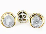 Three Porcelain Astrolabio Plates by Piero Fornasetti, 1913, decorati in nero on fondo oro con strumenti scientifici and cartigli con iscrizioni, offered Mar 2018