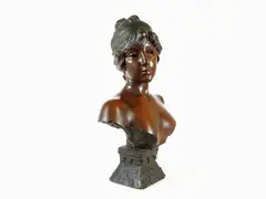 Tanagra by Emmanuel Villanis, 1858, bronze bust, offered Mar 2018