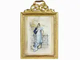 Cesare Saccaggi, Ladies on a Terrace, 1868, a pair of watercolours on paper laid on paper