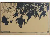 Félix Vallotton, La Manifestation 1893, 1865, woodcut print