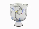 Gio Ponti, A 1960s Richard Ginori Porcelain 'Alato' Pedestal Bowl, 1887, decorata con mongolfiere