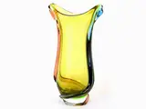 Flavio Poli attribuito, A Large Amber Blown Glass Vase, 1900, di forma sagomata