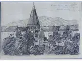 Carlo Domenici, Wienerneustadt (Austria), 1898, charcoal on paper partially laid on cardboard