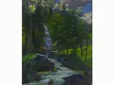Gaetano Spinelli, Landscape with Waterfall, 1887, oil on panel