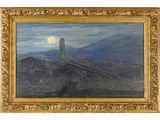 Mario Leopoldo Volpi, Landscape at Moonlight, 1877, oil on panel