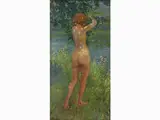 Carlo Passigli, Nude in a Landscape, 1881, oil on canvas