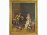 Carlo Lasinio, Interior View with Hunter and Lady, 1757, engraving on paper laid on cardboard