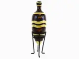 René Herbst, Glazed Stoneware Wine Amphora 1925 ca., 1891, dipinta con fasce and motivi sinuosi nei toni dell'avorio on fondo marrone