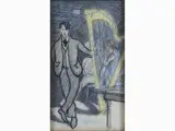 Giovanni March, Figure with Harp, 1894, pastel on paper