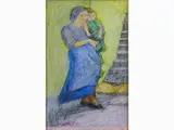 Giovanni March, Woman with Child, 1894, pastel on paper