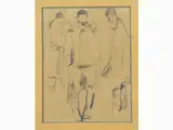 Soldiers by Lorenzo Viani, 1882, pencil on paper, offered Nov 2017