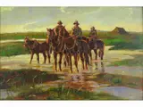 Landscape with Butteri by Carlo Domenici, 1898, oil on panel, offered Nov 2017