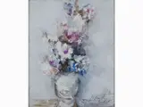 Sergio Scatizzi, Flowers in a Vase, 1918, tempera on cardboard