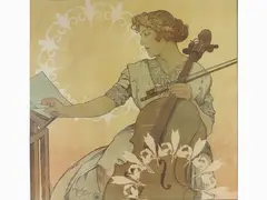 Zdenka Cerny 1913 by Alphonse Mucha, 1860, poster on paper laid on canvas, offered Nov 2017